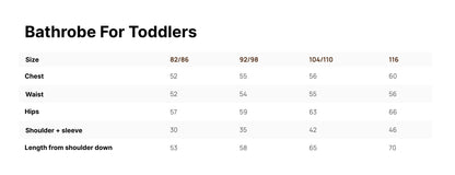 Bamboo Terry Bathrobe DINOSAUR - For TODDLERS (Size 82/86-116)