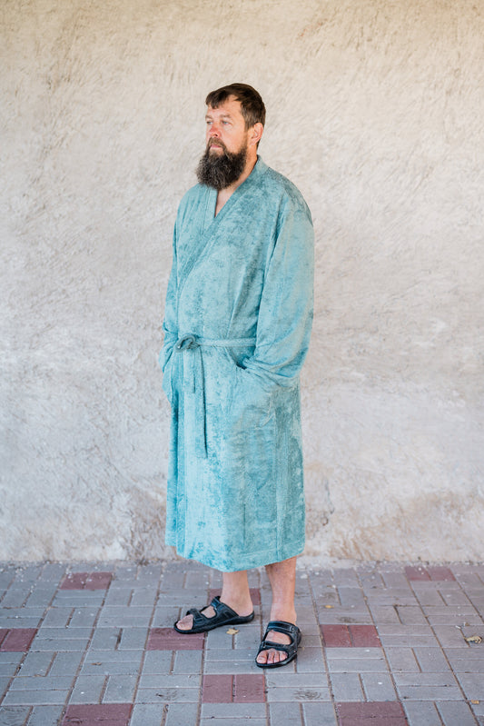 Bambukinis frontinis chalatas - Vyrams